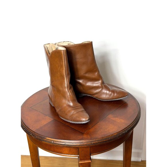 1970s/80s leather boots with fur lining by Tootsie Boots Sandler of Boston - Picture 2 of 8